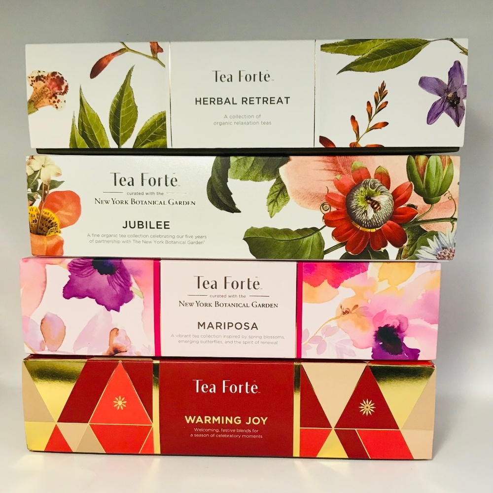 Tea Forte 4 boxes of 10 each incredible assortment of teas in pyrimid infusers